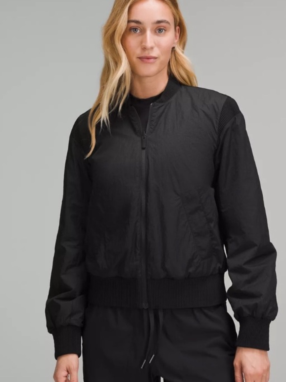 lululemon reversible bomber puffer jacket black and navy 10
